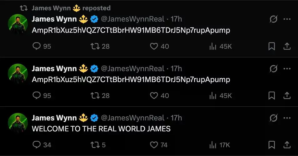 Posts promoting WORLD on Wynn's account.
