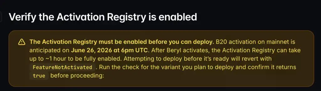 Beryl mainnet activation delayed.