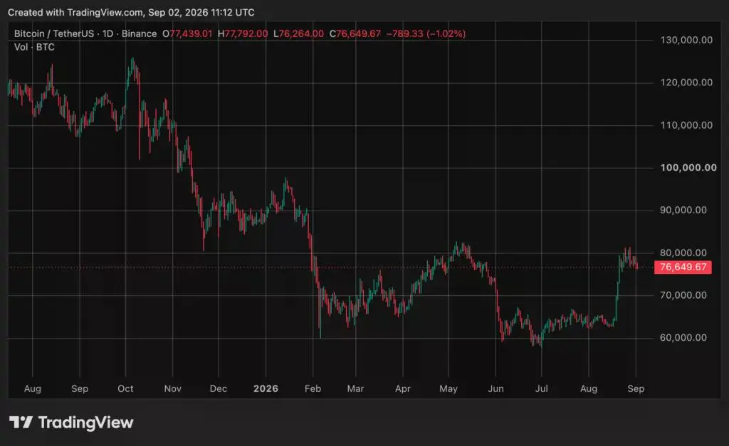 Bitcoin (BTC) price chart, source: crypto.news