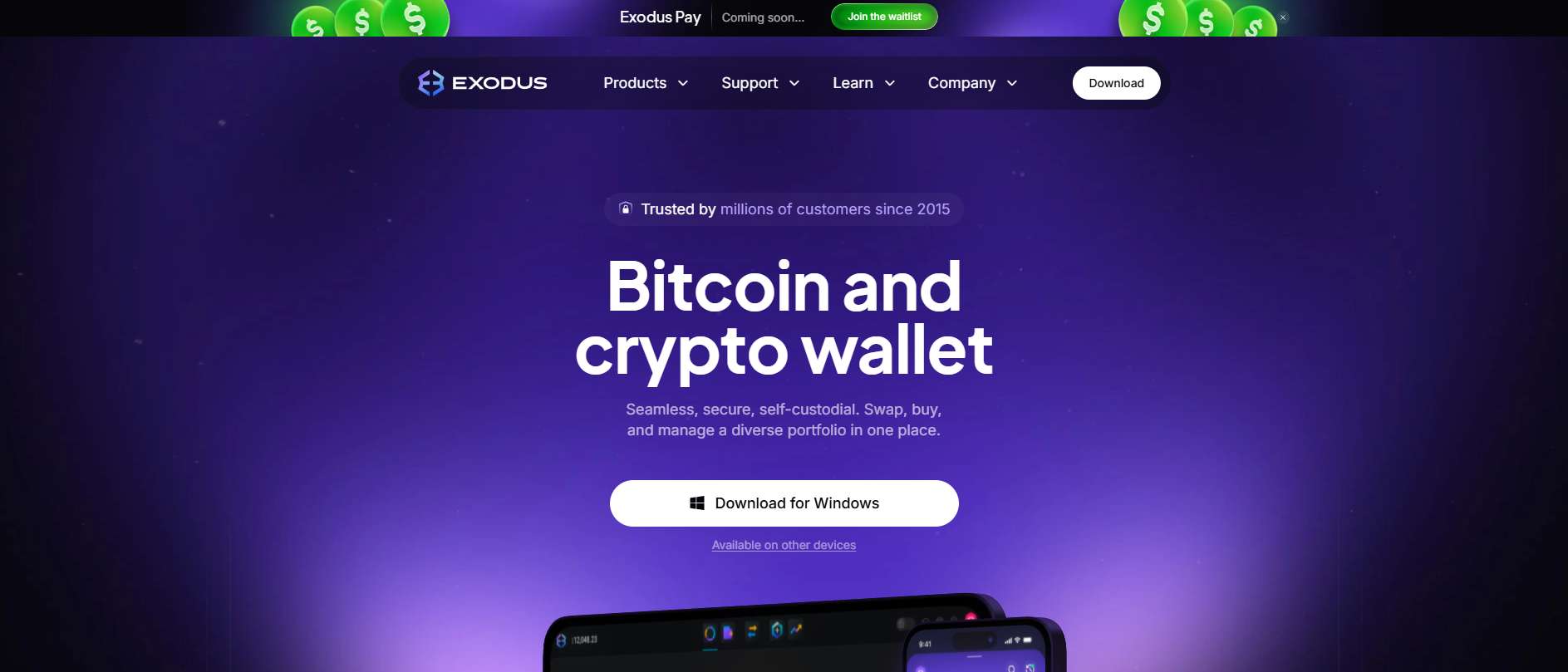 Exodus 錢包介面，來源：Exodus 錢包